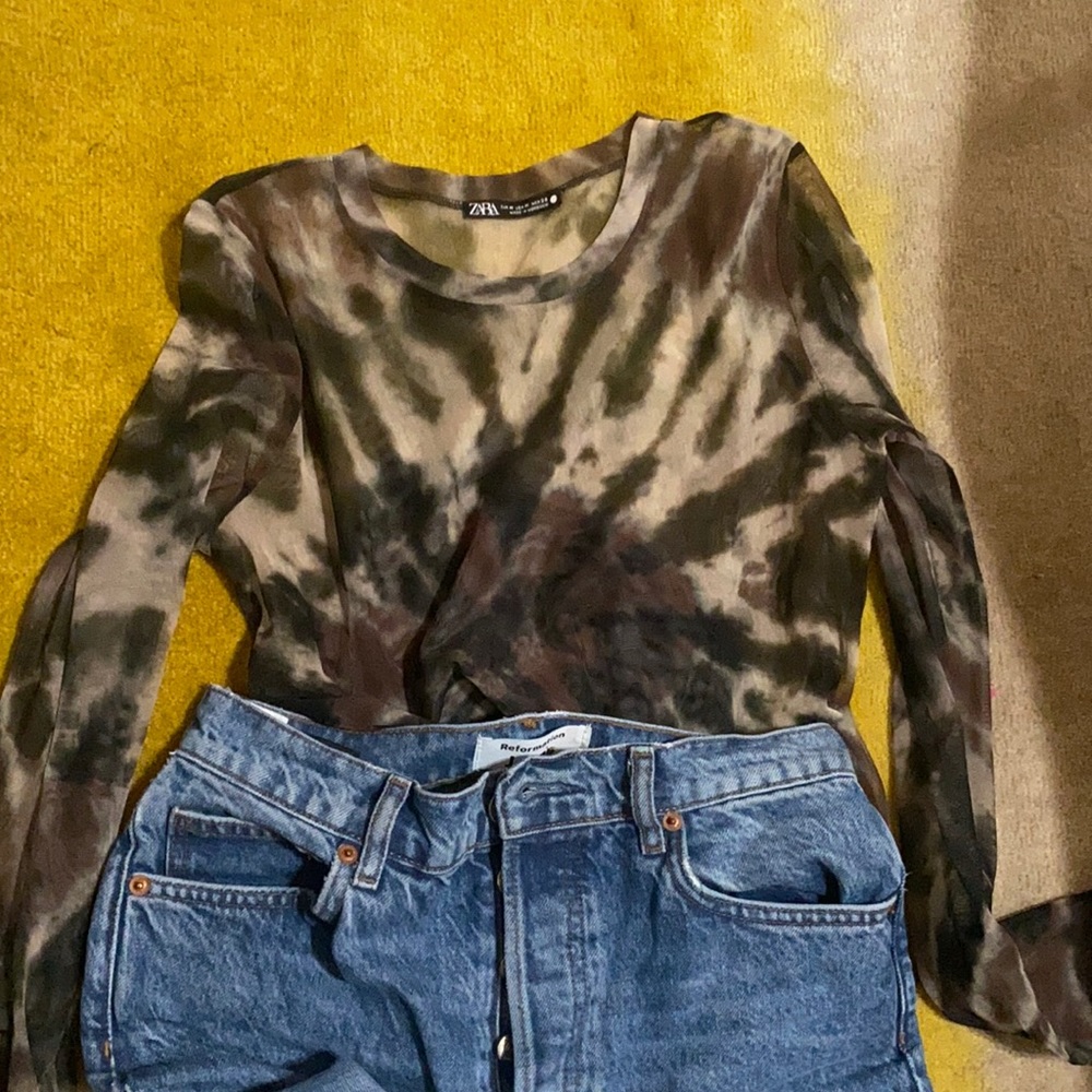 Zara Long Sleeve Mesh Top
